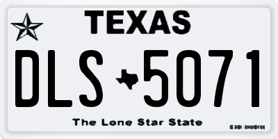 TX license plate DLS5071