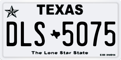 TX license plate DLS5075