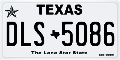 TX license plate DLS5086