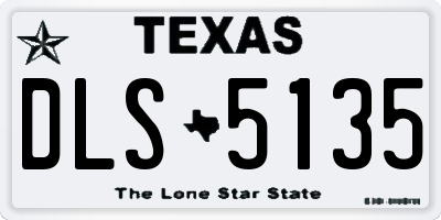 TX license plate DLS5135