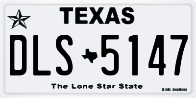 TX license plate DLS5147