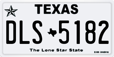 TX license plate DLS5182