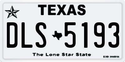 TX license plate DLS5193