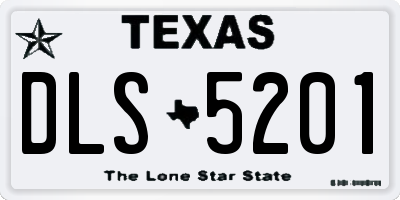 TX license plate DLS5201