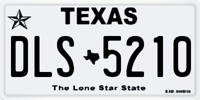 TX license plate DLS5210
