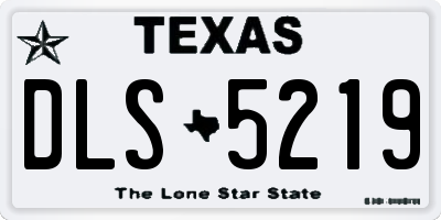 TX license plate DLS5219