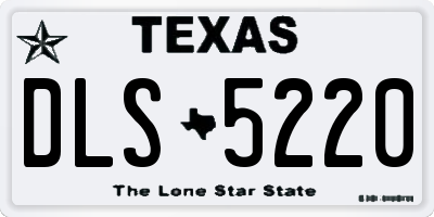 TX license plate DLS5220