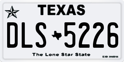 TX license plate DLS5226