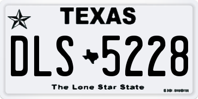 TX license plate DLS5228