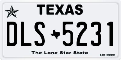 TX license plate DLS5231