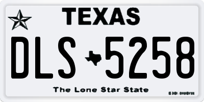 TX license plate DLS5258