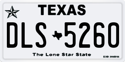 TX license plate DLS5260