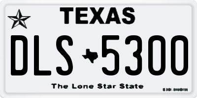 TX license plate DLS5300