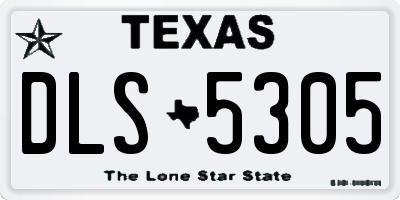 TX license plate DLS5305