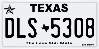 TX license plate DLS5308