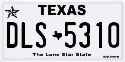 TX license plate DLS5310