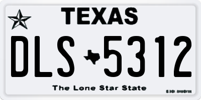 TX license plate DLS5312