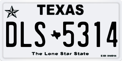 TX license plate DLS5314
