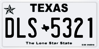 TX license plate DLS5321