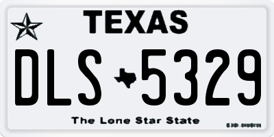 TX license plate DLS5329