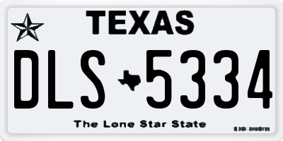 TX license plate DLS5334