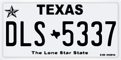 TX license plate DLS5337