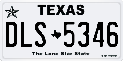 TX license plate DLS5346