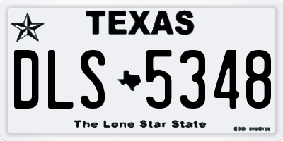 TX license plate DLS5348