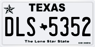 TX license plate DLS5352