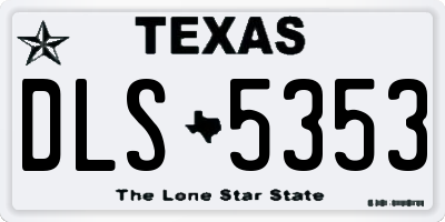 TX license plate DLS5353