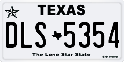 TX license plate DLS5354