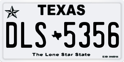 TX license plate DLS5356