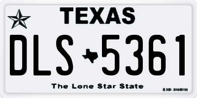 TX license plate DLS5361