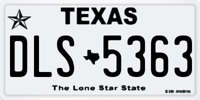 TX license plate DLS5363