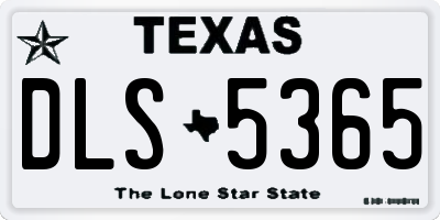 TX license plate DLS5365