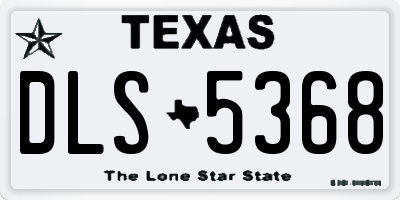 TX license plate DLS5368