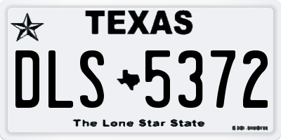 TX license plate DLS5372