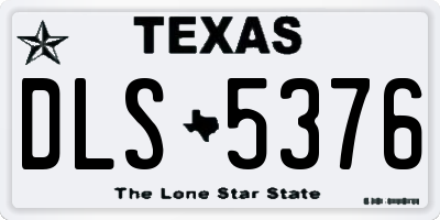 TX license plate DLS5376
