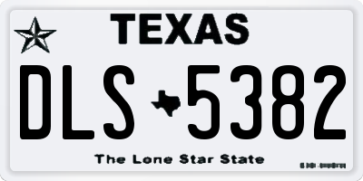 TX license plate DLS5382