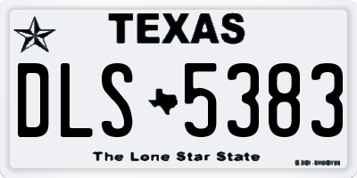 TX license plate DLS5383