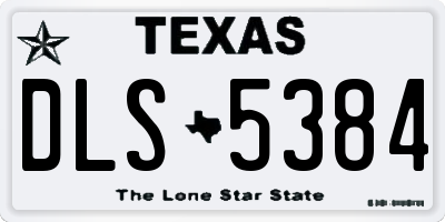 TX license plate DLS5384