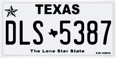 TX license plate DLS5387