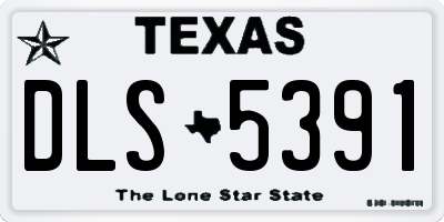 TX license plate DLS5391
