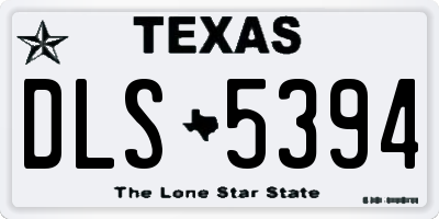 TX license plate DLS5394