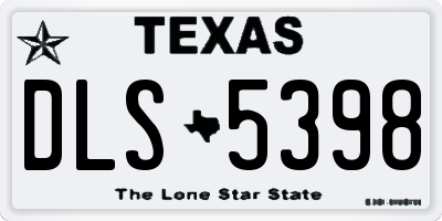 TX license plate DLS5398