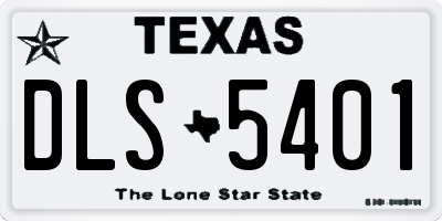 TX license plate DLS5401