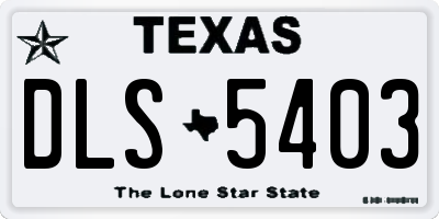 TX license plate DLS5403