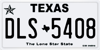 TX license plate DLS5408