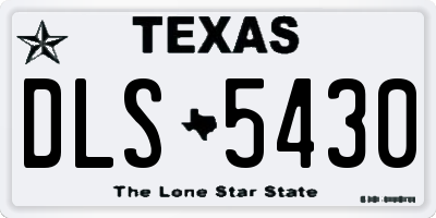 TX license plate DLS5430