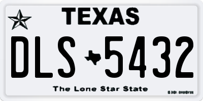 TX license plate DLS5432